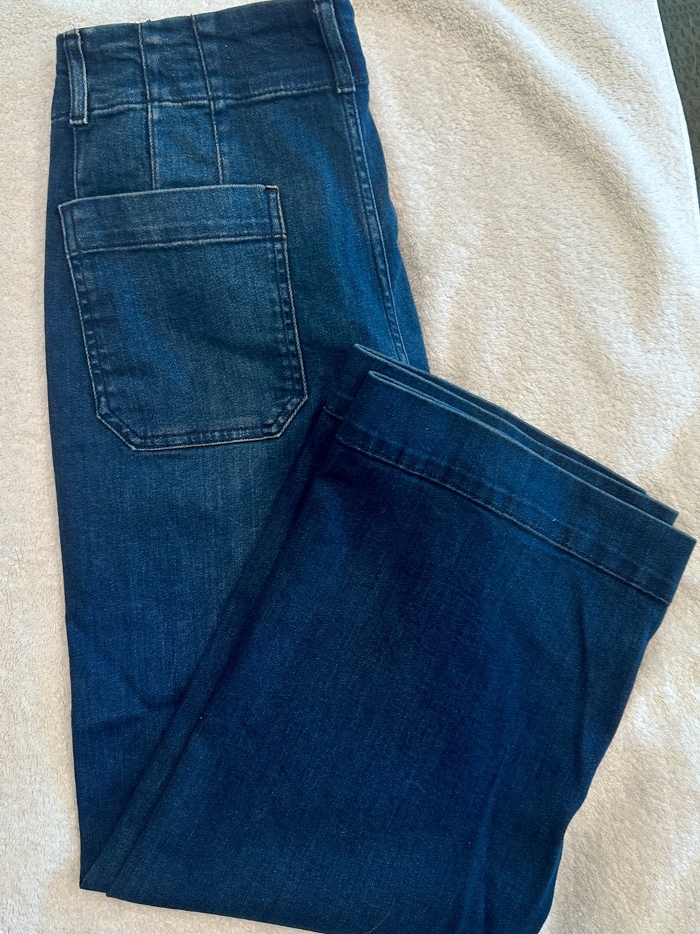 Pilcro The Skipper High Rise Wide Leg Cropped Jeans Dark Wash Size 32 - Picture 3 of 3